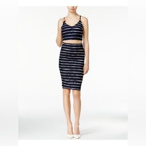 Aqua Two Piece Navy & White Dress